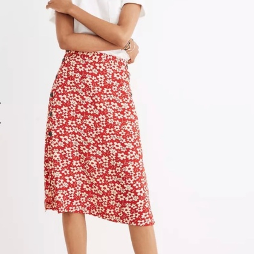 Madewell | Side Button skirt in Full Bloom | Size 0